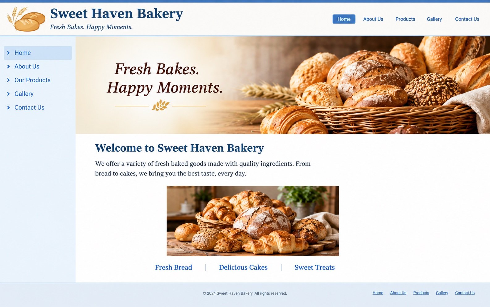 Website before redesign